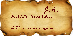 Jovián Antonietta névjegykártya